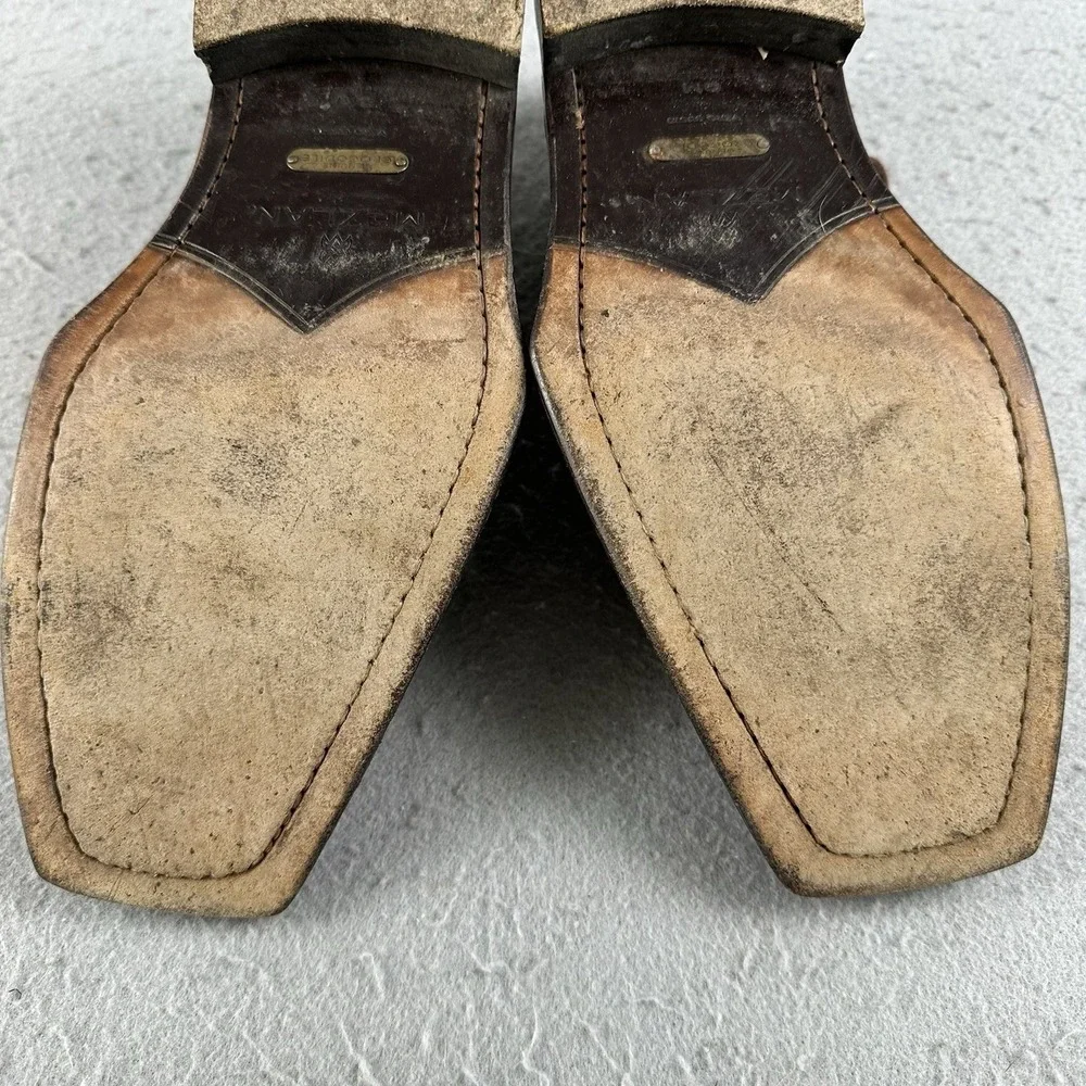 Mezlan Brown Crocodile Cap Toe‎ Oxford Dress Shoes Goodyear Welt Mens 9M Spain